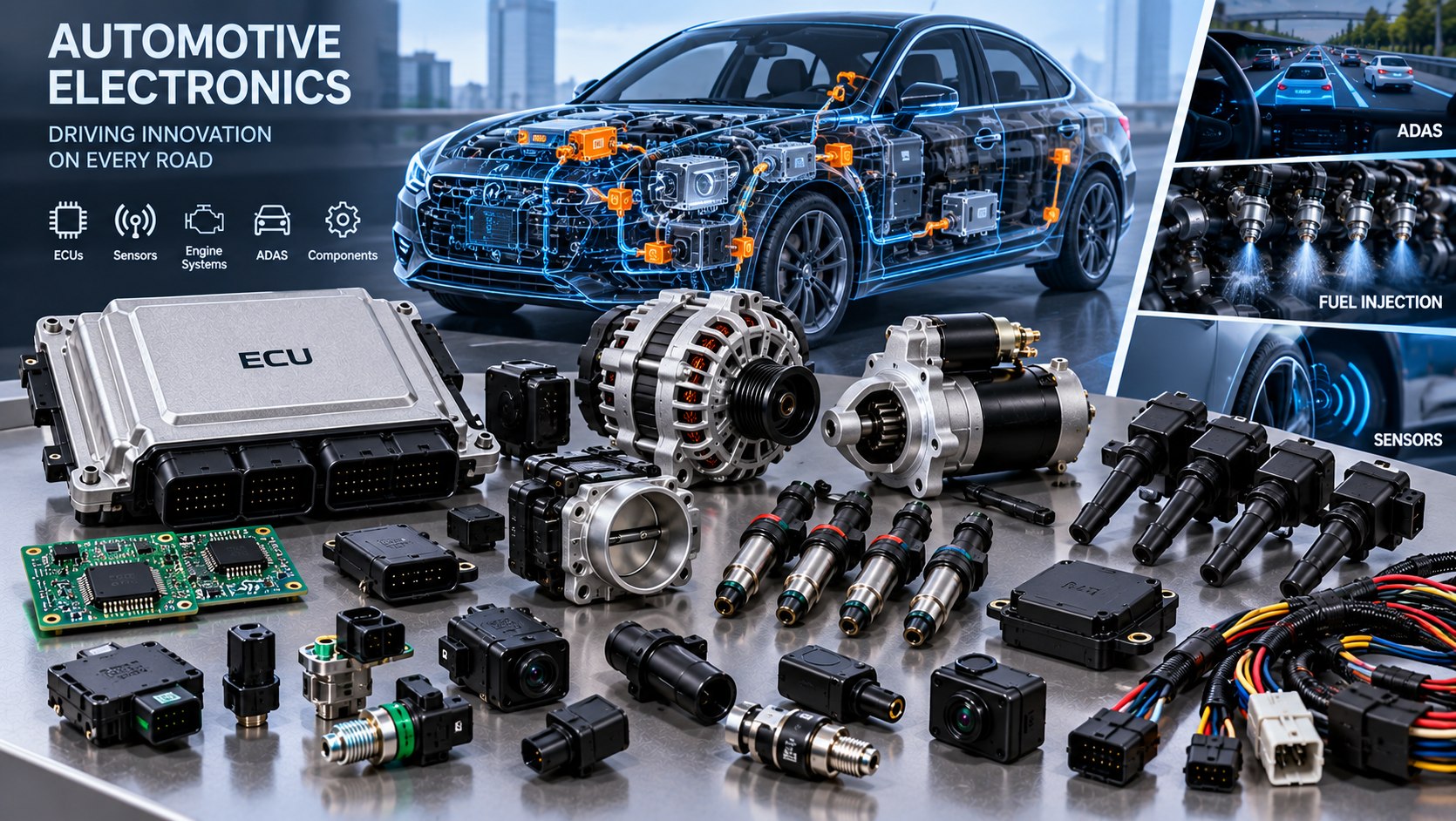 Automotive electronics and engine components