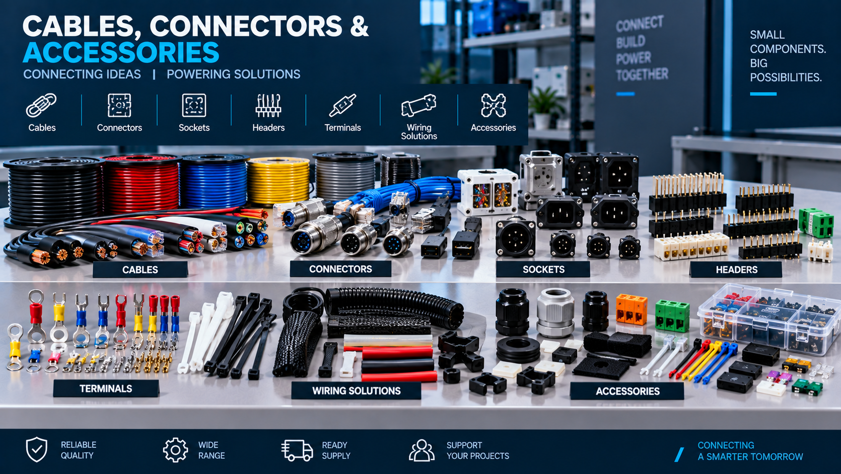 Cables connectors and electronic accessories