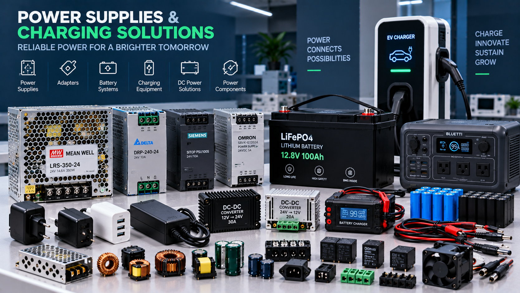 Power supplies batteries and charging technology